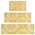thumbnail image 1 of Yellow Ethnic Floral Pattern Kitchen Rugs Sets Of 3,Kitchen Runner Rugs Non Skid Washable,Decorative Kitchen Floor Mats for Kitchen,Sink,Laundry,17"x30"+ 17"x47" + 17"x59", 1 of 6