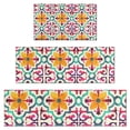 thumbnail image 1 of Yellow Ethnic Floral Pattern Kitchen Rugs Sets Of 3,Kitchen Runner Rugs Non Skid Washable,Decorative Kitchen Floor Mats for Kitchen,Sink,Laundry,17"x30"+ 17"x47" + 17"x59", 1 of 6
