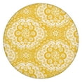 thumbnail image 1 of Yellow Ethnic Floral Pattern Round Fitted Tablecloth with Elastic Edge,Dining Table Cover Waterproof,Outdoor Round Tablecloth for Camping,Dining,Indoor and Outdoor, 1 of 7