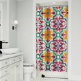 thumbnail image 1 of Yellow Ethnic Floral Pattern Shower Curtain 36"x72" ,Bathroom Decorative Shower Curtains Set with 12 Hooks,Modern Waterproof Washable Shower Curtain, 1 of 6