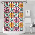 thumbnail image 1 of Yellow Ethnic Floral Pattern Shower Curtain 72"x72" ,Bathroom Decorative Shower Curtains Set with 12 Hooks,Modern Waterproof Washable Shower Curtain, 1 of 6