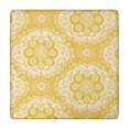 thumbnail image 1 of Yellow Ethnic Floral Pattern Square Fitted Tablecloth with Elastic Edge,Square Table Cover,Washable Elastic Table Cover for Home Kitchen Party Decor 34"x34", 1 of 6
