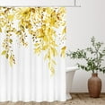 thumbnail image 1 of Yellow Eucalyptus Shower Curtain Sets, Watercolor Bright Leaves on The Top Plant with Floral Bathroom Decoration 72x84 Inch with Hooks, 1 of 6