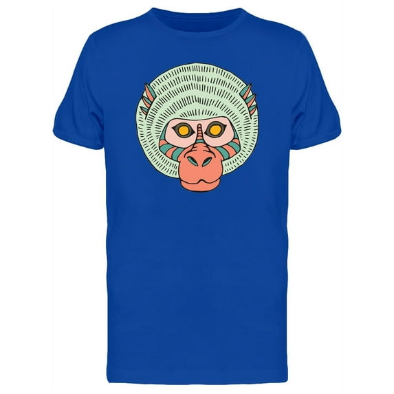 Yellow Eyed Monkey Tribal Art T-Shirt Men -Image by Shutterstock, Male XX-Large