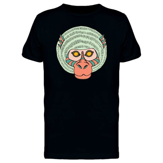 Yellow Eyed Monkey Tribal Art T-Shirt Men -Image by Shutterstock, Male x-Large