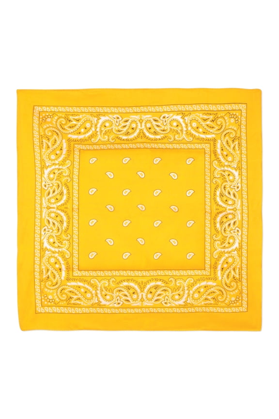 Yellow Fabric Bandanas, 22" x 22", Pack of 6
