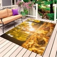 thumbnail image 1 of Yellow Fall Maple Outdoor Rug for Patio/Deck/Porch, Non-Slip Large Area Rug 6 x 9 Ft, Autumn Leaves Country Rustic Deciduous Indoor Outdoor Rugs Washable Area Rugs, Camping Rug Carpet Runner, 1 of 8
