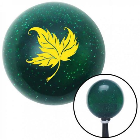 Yellow Falling Leaf Green Metal Flake Shift Knob with M16 x 1.5 Insert Shifter Auto