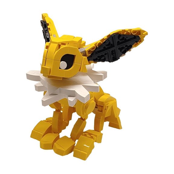 Yellow Fantasy Creature Figure Building Blocks Set, DIY Assembly Beast Brick Model, Creative Desktop Collectible Building Toy