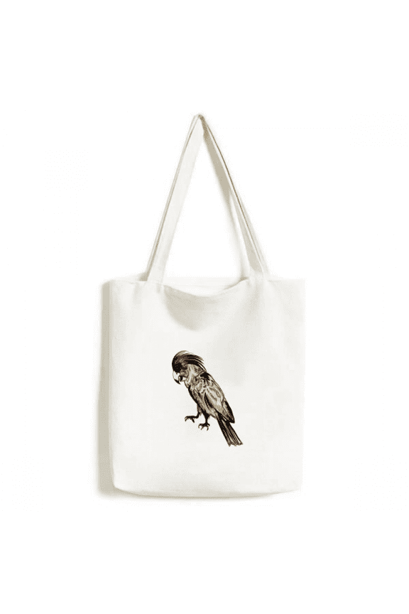 Yellow Feather Parrot Bird Tote Canvas Bag Shopping Satchel Casual Handbag