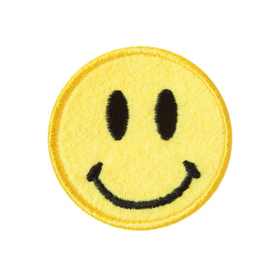 Yellow Felt Smile Face Patch