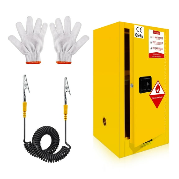 Yellow Safety Cabinet with Solid Lock Bolt and Internal Vent for Flammables in Oil Field, Drilling Rig, Petro - Exploration Site