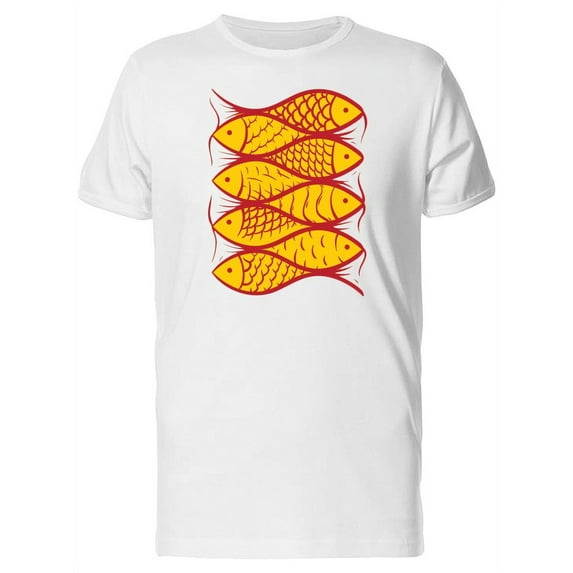 Yellow Fish With Red Outline T-Shirt Men -Image by Shutterstock, Male Large