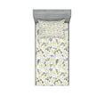 thumbnail image 1 of Yellow Fitted Sheet & Pillow Sham Set, Pattern with Bees and Chamomile Daisy Flowers in Flourishing Meadow Nature, Decorative Printed 4 Piece Bedding Decor Set, Twin, Grey Yellow White, by Ambesonne, 1 of 3
