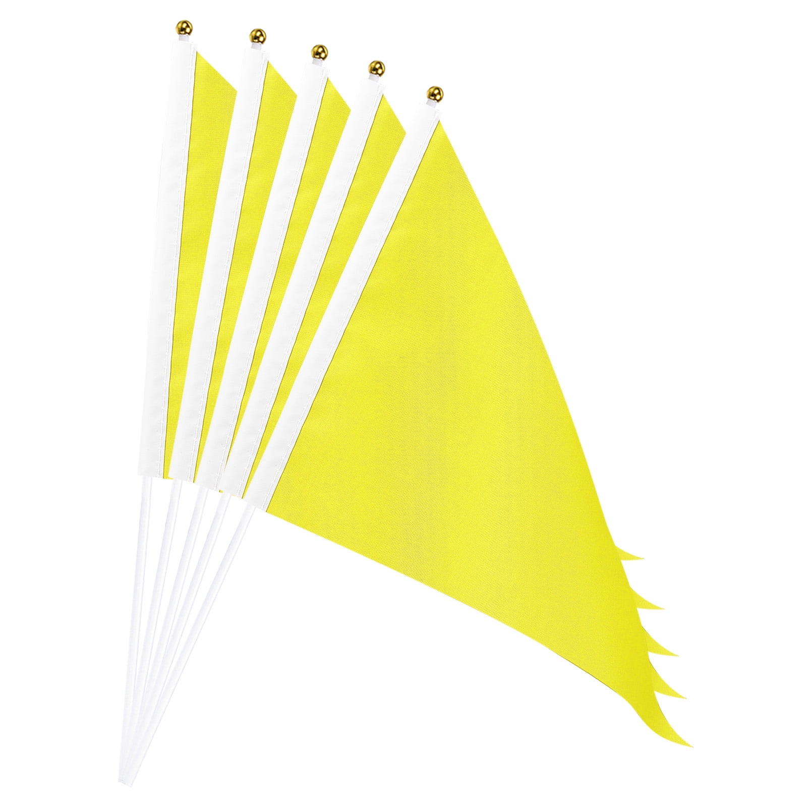 Yellow Flag Stick, Hand Held Mini DIY Flag 11.8x7.8 Inch Triangle Pack ...