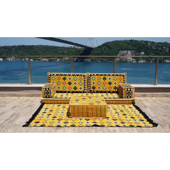 Yellow Floor Sofa, Foldable Sofa Bed, Modular Sectional Sofa, Turkish Sofa, Sleeper Sofa Bed, Couch Bed, Arabic Majlis, Sectional Sofas
