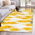 thumbnail image 1 of Yellow Floral Area Rugs 3x5 ft Watercolor Gold Flowers Leaf Washable Rug Non Slip Indoor Carpet Absorbent Floor Mat for Living Room Bedroom Dining Room, 1 of 9
