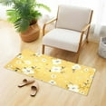 thumbnail image 1 of Yellow Floral Bathroom Rug 39x20 Non Slip Quick Dry Washable Bathroom Mats for Bedroom Living Room Kitchen, 1 of 7