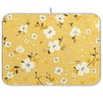 thumbnail image 1 of Yellow Floral Dish Drying Mat Dish Drainer Rack Mats Water Absorbent Non-Slip Easy Clean Heat Resistant for Kitchen Counter, 1 of 8