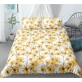 thumbnail image 1 of Yellow Floral Duvet Cover Girls Adult Chrysanthemum Bedding Set Romantic Flower Duvet Cover Set Girly Plants Leaves Comforter Cover Branch Botanical Leaf Duvet Covers Bedroom Decor, 1 of 4