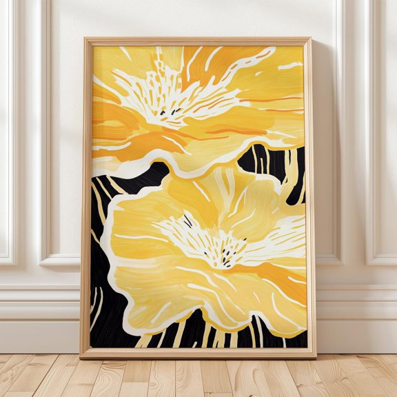 Yellow Floral Modern Botanical Spring Porch Display Unframed Paper Print