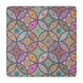 thumbnail image 1 of Yellow Floral Oval Pattern Square Fitted Tablecloth with Elastic Edge,Square Table Cover,Washable Elastic Table Cover for Home Kitchen Party Decor 34"x34", 1 of 6