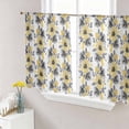 thumbnail image 1 of Yellow Floral Sheer Curtains 54 Inch Length 2 Panels Set Window Treatments, Abstract Watercolor Flower Leaf Plant Rod Pocket Semi Curtains for Living Room/Bedroom/Kitchen Décor, 104"W x 54"L, 1 of 7