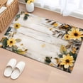 thumbnail image 1 of Yellow Floral Spring Area Rugs 2x3 for Living Room, Summer Rustic Botanical Vintage Wood Non Slip Washable Rug Runner, Low Pile Indoor Floor Carpet Mat Bathroom Rugs for Bedroom, Kids Room, 1 of 9