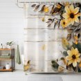 thumbnail image 1 of Yellow Floral Spring Shower Curtains for Bathroom, Summer Rustic Botanical Vintage Wood Waterproof Fabric Shower Curtain, Decorative Bathroom Curtain for Bathtub, 72"x84" , No Hooks Included, 1 of 9