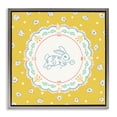 thumbnail image 1 of Stupell Industries Yellow Florals Spring Bunny Gray Framed Floater Canvas Wall Art, design by Angela Steahling, 1 of 9