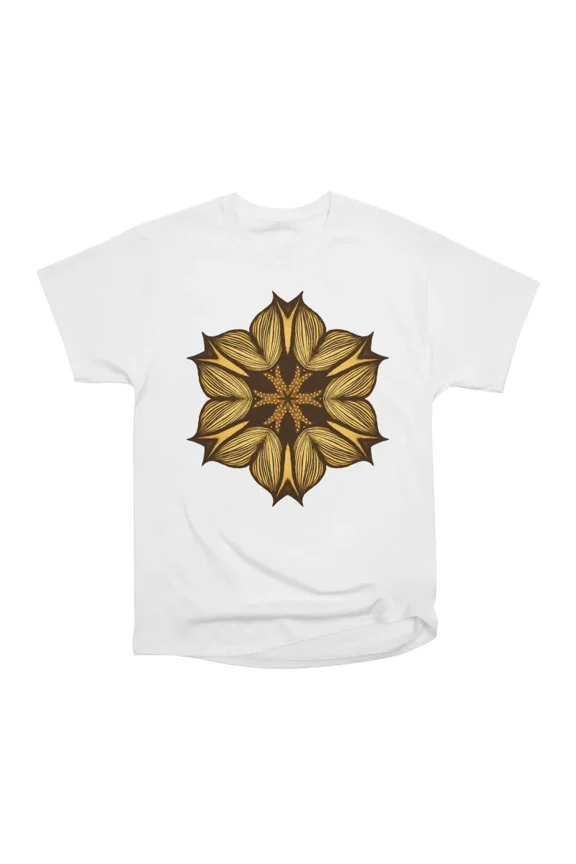 Yellow Flower Abstract Art In Ink T-Shirt Tee Gift For Him Merch For Her Apparel For Frien