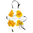 thumbnail image 1 of Yellow Flower Apron Gardening Themed Collection with Little Tender Primrose Primula Blossoms, Unisex Kitchen Bib Apron with Adjustable Neck for Cooking Baking Gardening, Mustard White, by Ambesonne, 1 of 3