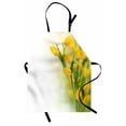 thumbnail image 1 of Yellow Flower Apron Romantic Tulip Bouquet Famous Plant of Netherlands Botanical Theme, Unisex Kitchen Bib Apron with Adjustable Neck for Cooking Baking Gardening, Mustard Fern Green, by Ambesonne, 1 of 3