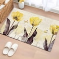 thumbnail image 1 of Yellow Flower Bathroom Rug Washable 2x3 Entryway Rug Non Slip Farmhosue Country Vintage Butterfly Floral Front Door Mat Low Pile Indoor Doormat Throw Floor Carpet for Kitchen Bedroom Entrance, 1 of 7