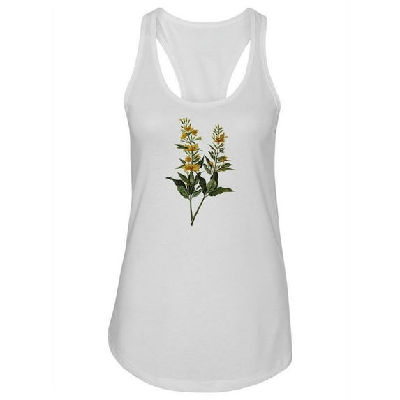 Yellow Flower Botanical Racerback Tank Women -Image by Shutterstock, Female Medium