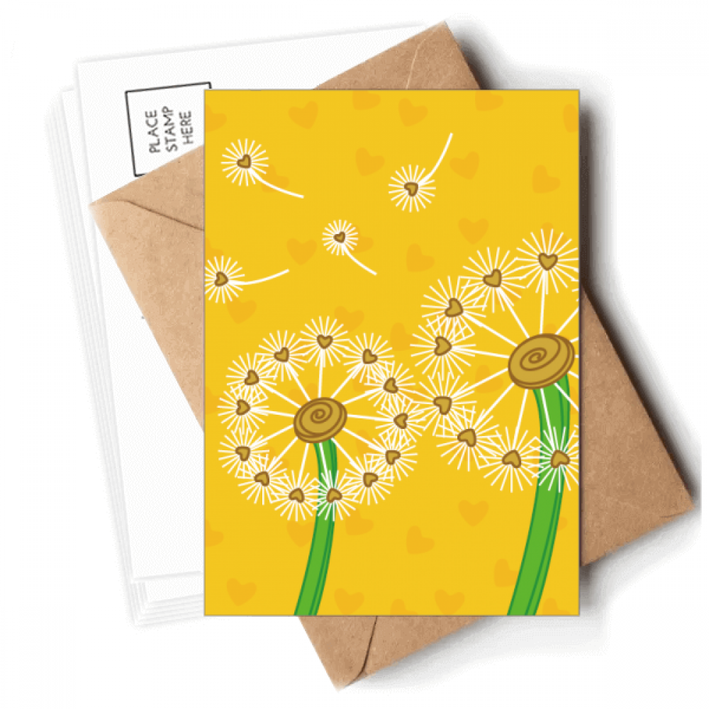 Yellow Flower Dandelion Flowers Postcards Envelopes Blank Note Cards Mailing