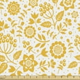 thumbnail image 1 of Ambesonne Yellow Flower Fabric by the Yard Upholstery, Rustic Nature, 10 Yards, Yellow White, 1 of 4