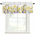 thumbnail image 1 of Yellow Flower Floral Window Valance Curtain Butterfly Branch Leaves Rod Pocket Short Curtain for Living Room, Bedroom & Kitchen Window Decor 42x18in, 1 of 8