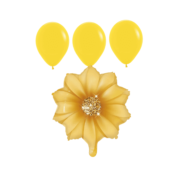 Yellow Flower Foil Balloon - Bright and Cheerful Party Decoration
