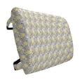 thumbnail image 1 of Yellow Flower Lumbar Pillow, Abstract Geometric 60's Pattern in Modern Design Pastel Colors, Soft Back Cushion for Office Chairs with Adjustable Straps, 14" x 13", Pale Yellow Pale Grey, by Ambesonne, 1 of 7