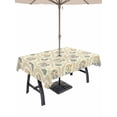 thumbnail image 1 of Yellow Flower Pattern Outdoor Tablecloth - 60x84 Inch Rectangle Dining Table Cover, Vintage Botanical Floral Simple Yellow Waterproof Outdoor Table Cloth with Umbrella Hole & Zipper for Picnic/Patio, 1 of 7