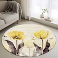 thumbnail image 1 of Yellow Flower Round Rug 3ft Washable Circle Entryway Rugs Non Slip Farmhosue Country Vintage Butterfly Floral Area Rug Indoor Floor Carpet for Bedroom Kitchen Living Room Home Office Dining Room, 1 of 7