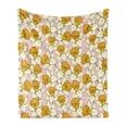 thumbnail image 1 of Yellow Flower Soft Flannel Fleece Blanket, Playful Spring with Narcissus Daffodils Flourish Graphic Garden, Cozy Plush for Indoor and Outdoor Use, 70" x 90", Pale Pink Yellow Cream, by Ambesonne, 1 of 5