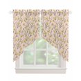 thumbnail image 1 of Yellow Flower Swag Valances for Windows, Tree Branch Leaves Spring Botanical Plant Rod Pocket Sheer Valances for Large Windows, Swag Toppers Light Filtering for Kitchen Living Room 2 Panels 36''x45'', 1 of 6