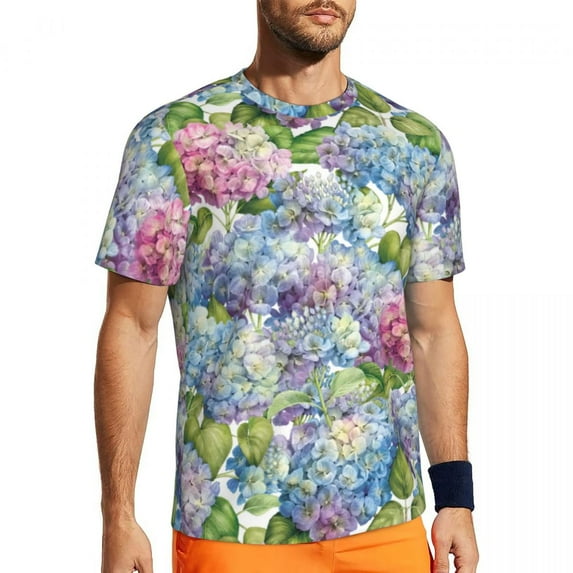 Yellow Flower T-Shirt Summer Daffodil Floral Print Casual T-Shirts Hip Hop Tshirt For Co