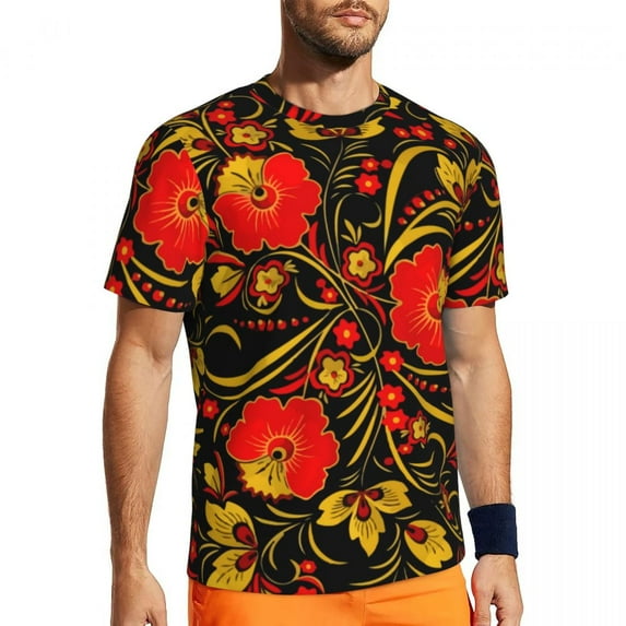 Yellow Flower T-Shirt Summer Daffodil Floral Print Casual T-Shirts Hip Hop Tshirt For Co