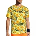 thumbnail image 1 of Yellow Flower T-Shirt Summer Daffodil Floral Print Casual T-Shirts Hip Hop Tshirt For Co, 1 of 4