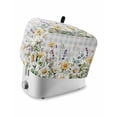 thumbnail image 1 of Yellow Flower Toaster Cover 2 Slice, Small Kitchen Appliance Covers, Country Eucalyptus Lavender Daisy Plaid Grey Toaster Oven Cover with Loop, Bread Machine Cover Polyester Dust Cover Protection, 1 of 4