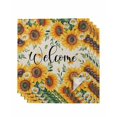 thumbnail image 1 of Yellow Flowers Cloth Napkins Set of 4 Reusable Dinner Napkins, Spring Daisy Leaves Beige Vintage Cocktail Napkin Washable Table Napkins for Wedding/Holiday Party/Baby Shower 20"x20", 1 of 7