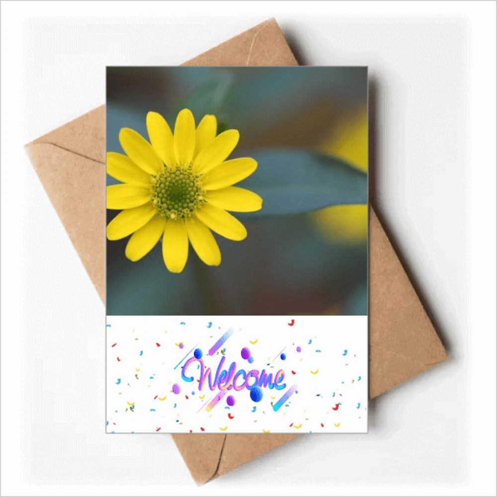 Yellow Flowers Green Chrysanthemum Welcome Back Greeting Cards Envelopes Blank